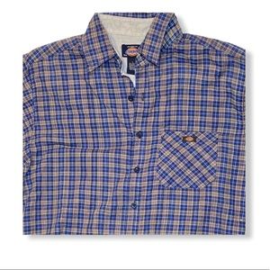 Mens Dickies Blue Plaid Shirt size Large